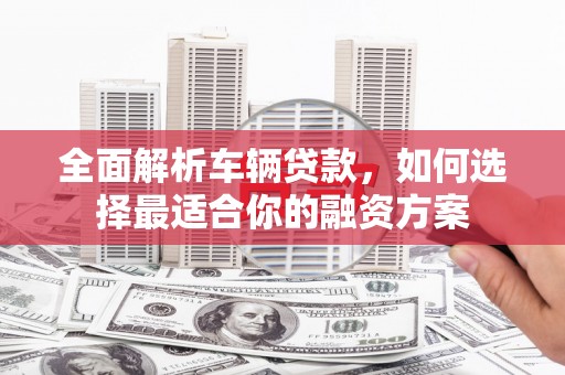 天心全面解析车辆贷款，如何选择最适合你的融资方案