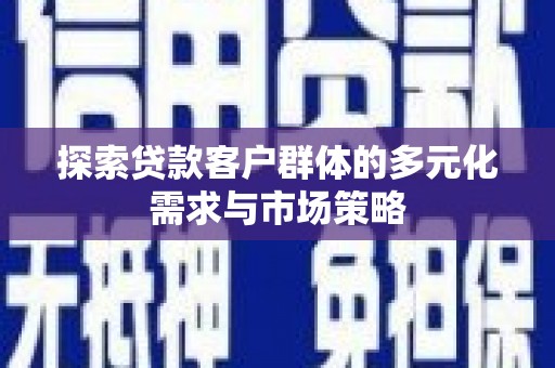 天心探索贷款客户群体的多元化需求与市场策略