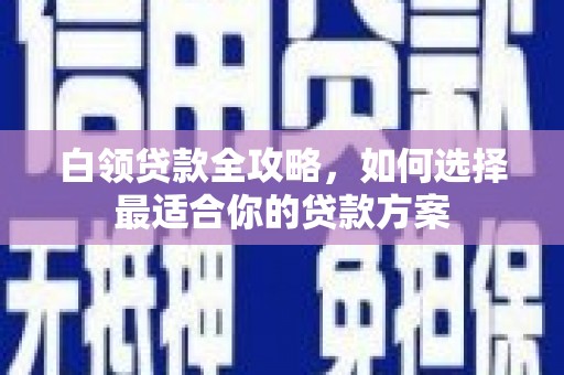 天心白领贷款全攻略，如何选择最适合你的贷款方案