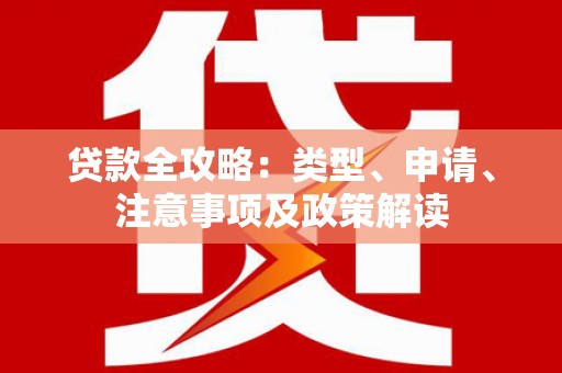天心贷款全攻略：类型、申请、注意事项及政策解读
